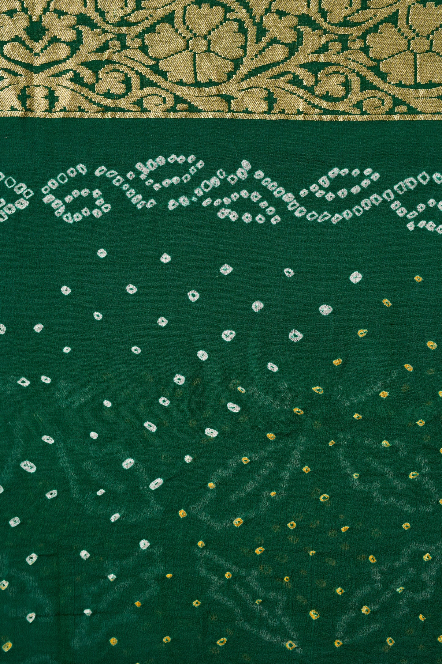 Green Raidana Bandhani Georgette Saree