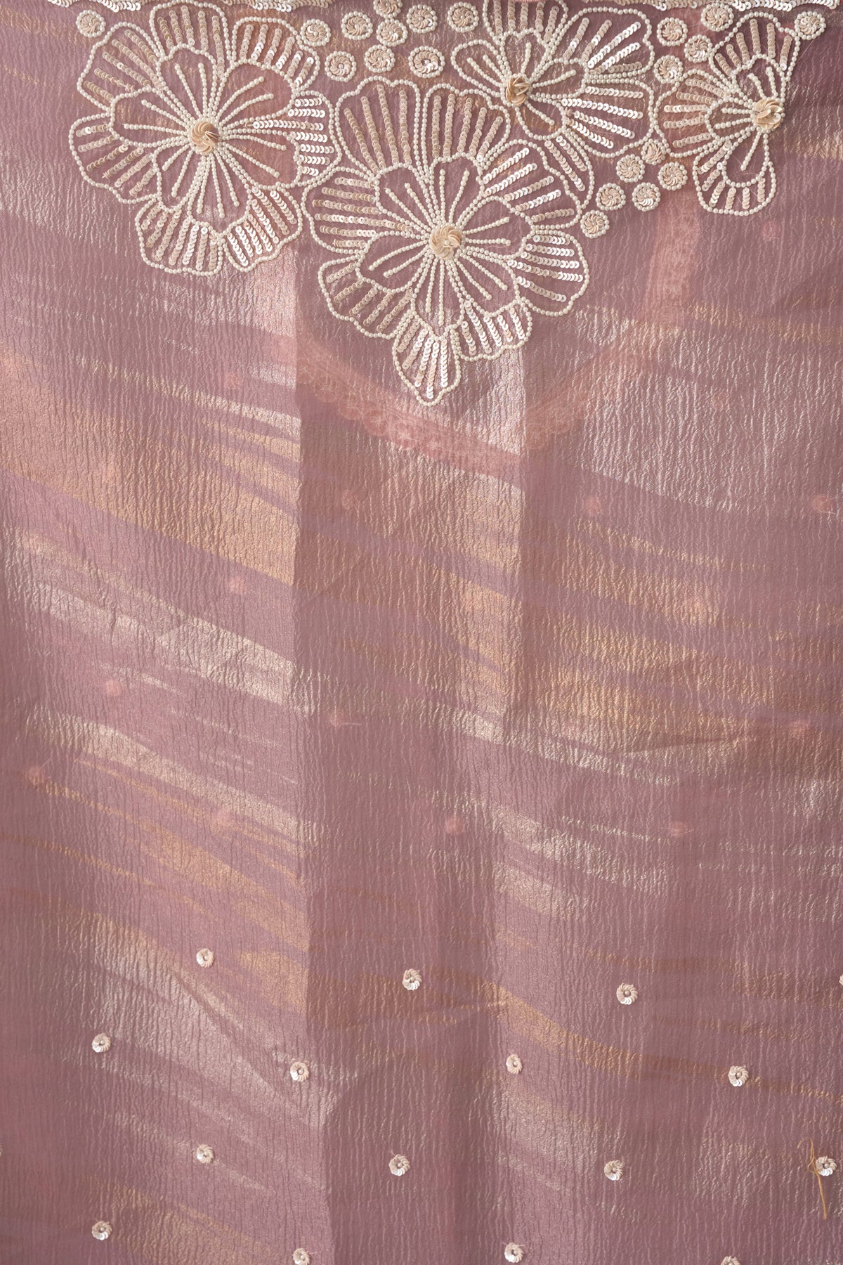 Onion Pink Crushed Tissue Saree