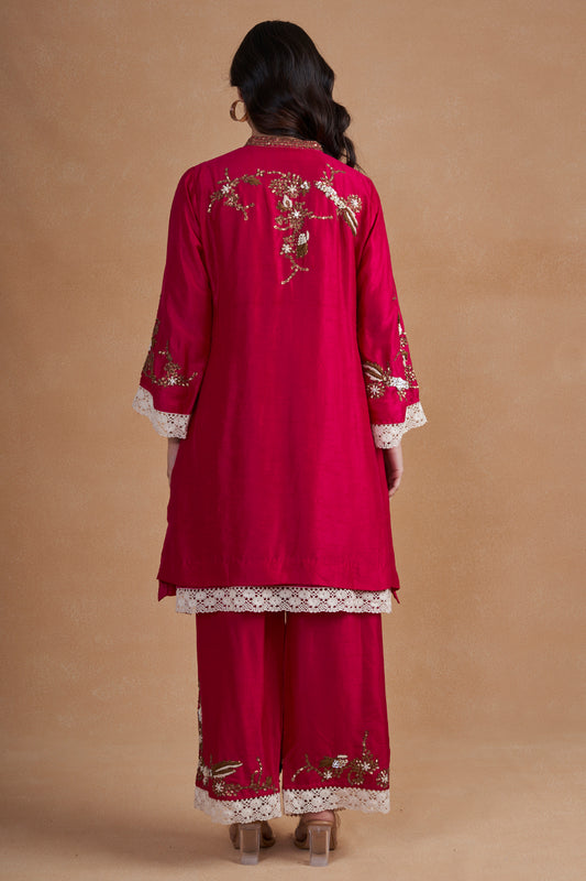 Rani Pink Silk Suit Set