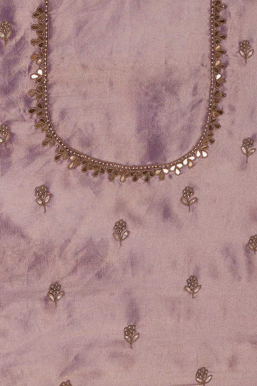 Purple Tissue Saree With Hand Zardosi Work