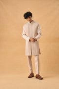Light Beige Sherwani In Suede