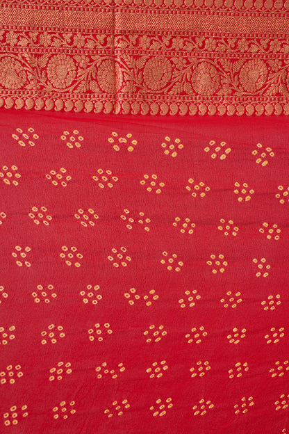 Orange Raidana Bandhani Georgette Saree