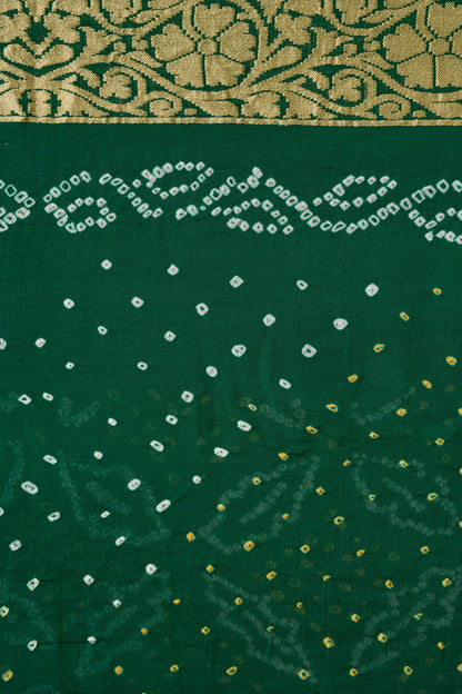 Green Raidana Bandhani Georgette Saree