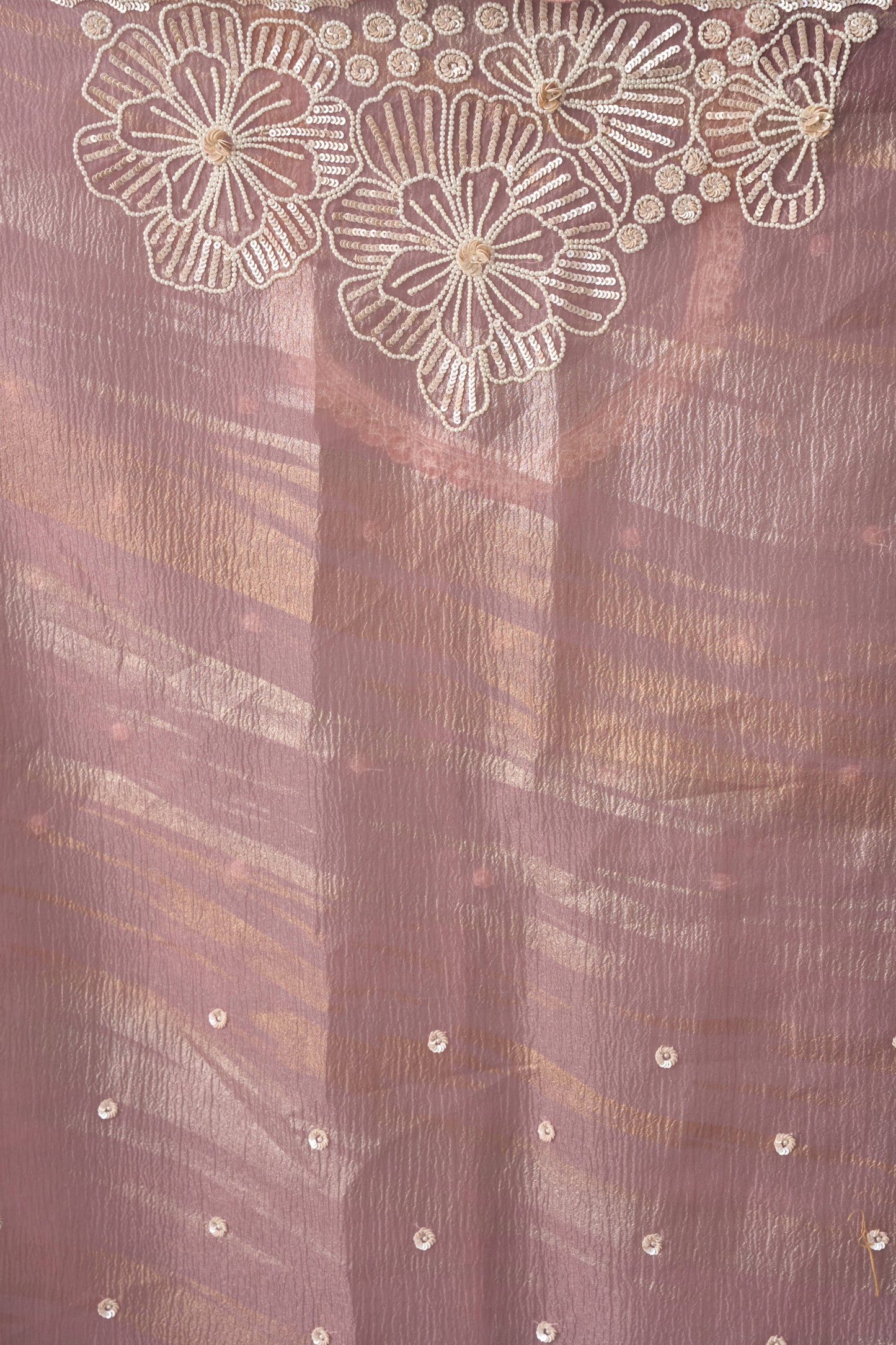 Onion Pink Crushed Tissue Saree