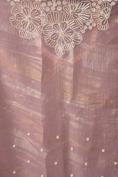 Onion Pink Crushed Tissue Saree