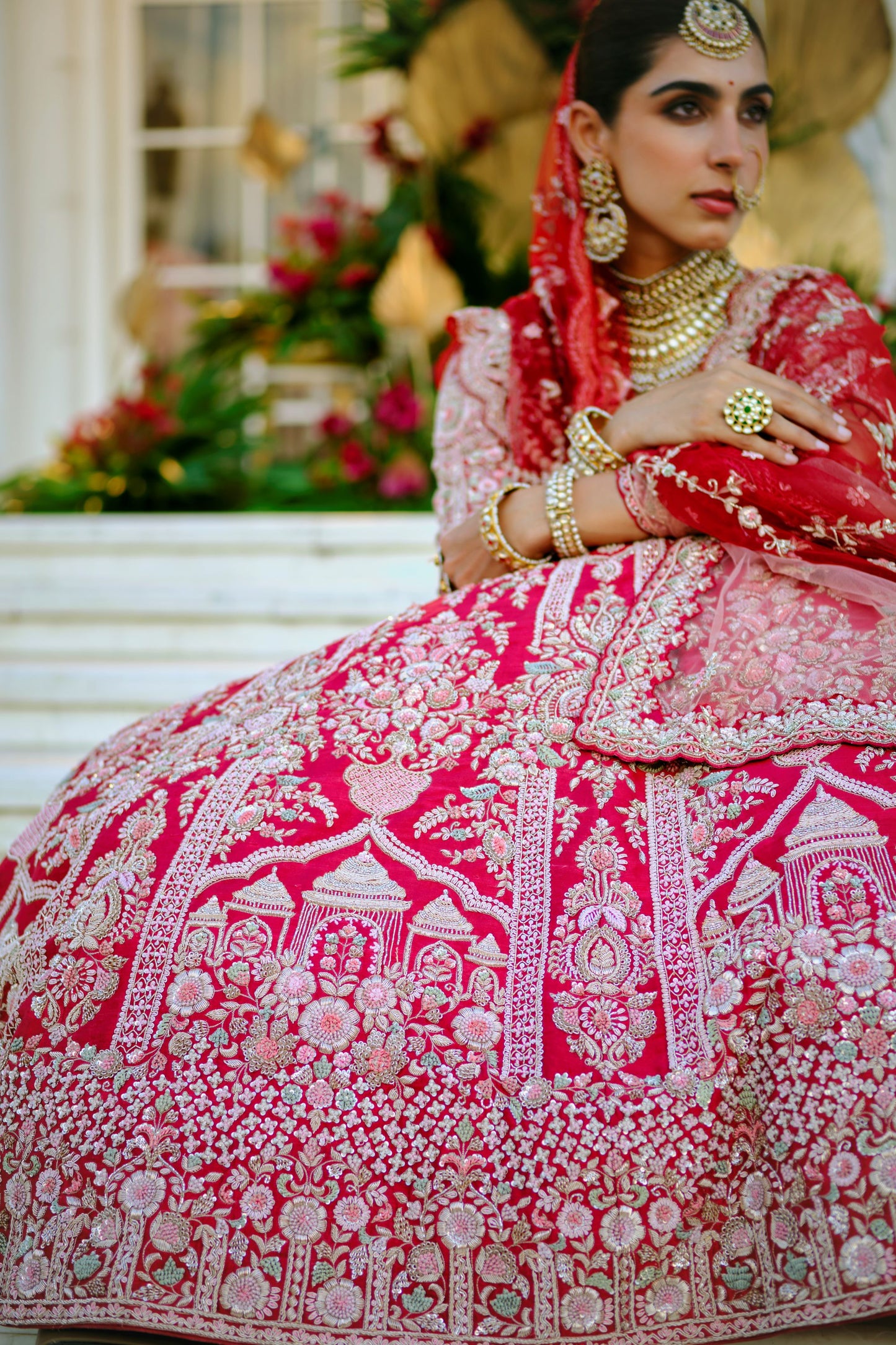 Maroon Colour Bridal Lehenga With Zardozi Work