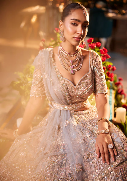 Light Blue Sequins Work Lehenga