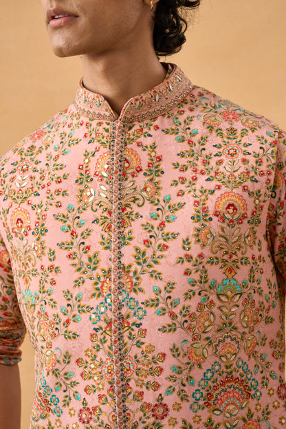 Peach Kurta Bandi Set