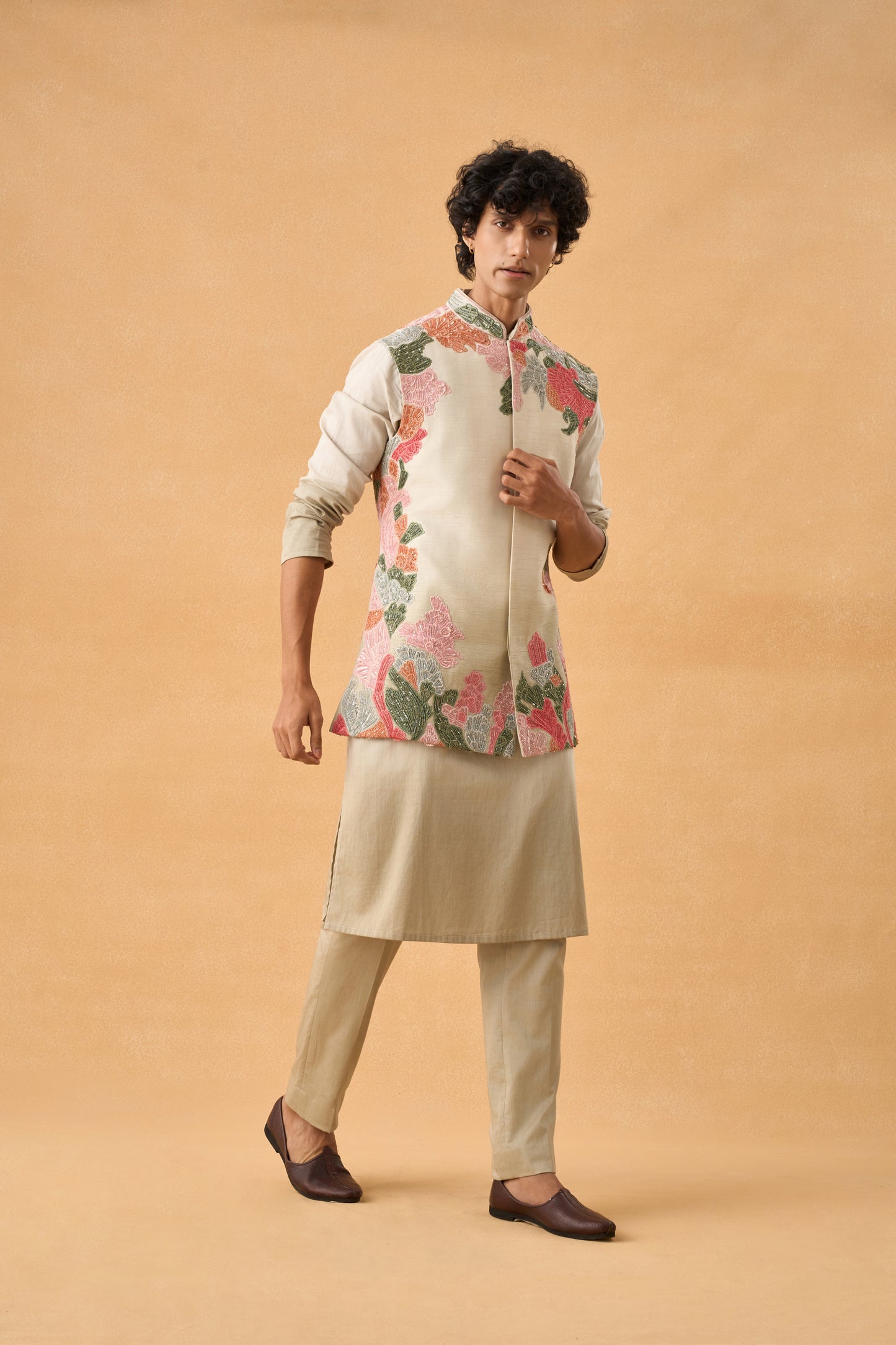 Green Ombre Shaded Kurta Bandi Set