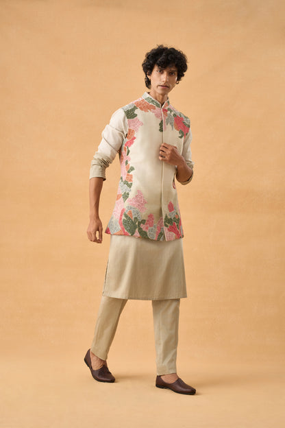 Green Ombre Shaded Kurta Bandi Set