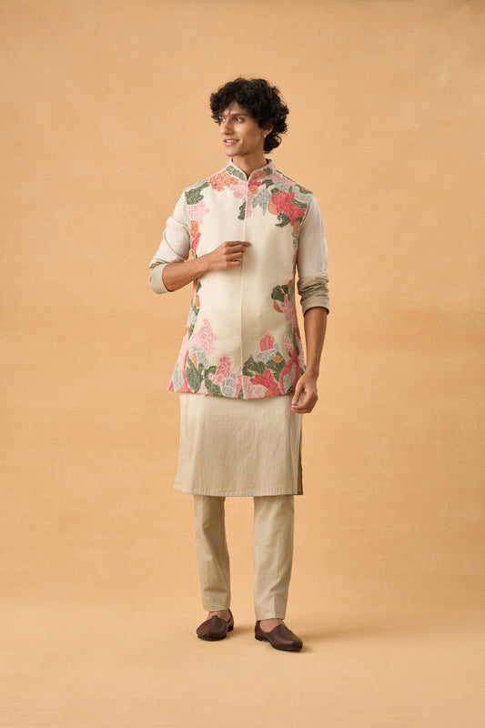 Green Ombre Shaded Kurta Bandi Set