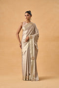 Silver Kanjeevaram Silk Saree With Zardosi and Resham Work