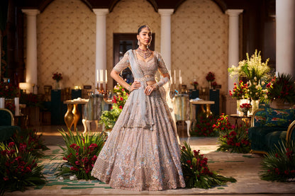 Light Blue Sequins Work Lehenga