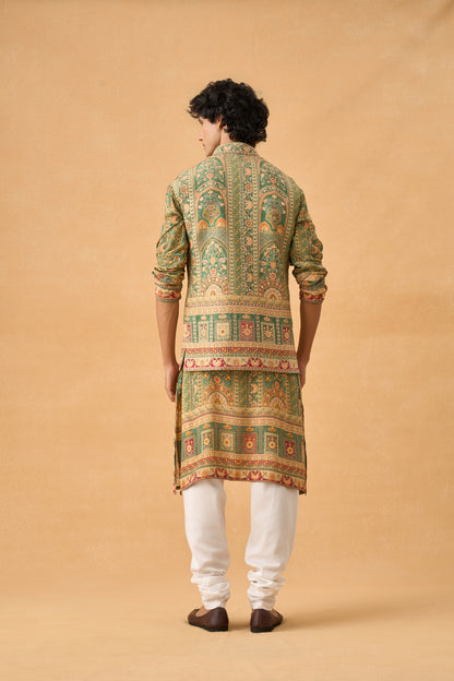 Green Kurta Bandi Set