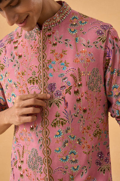 Onion Pink Kurta Bandi Set