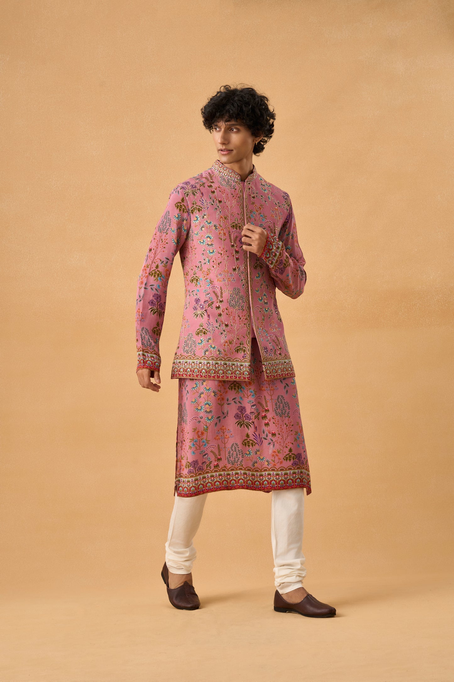 Onion Pink Kurta Bandi Set