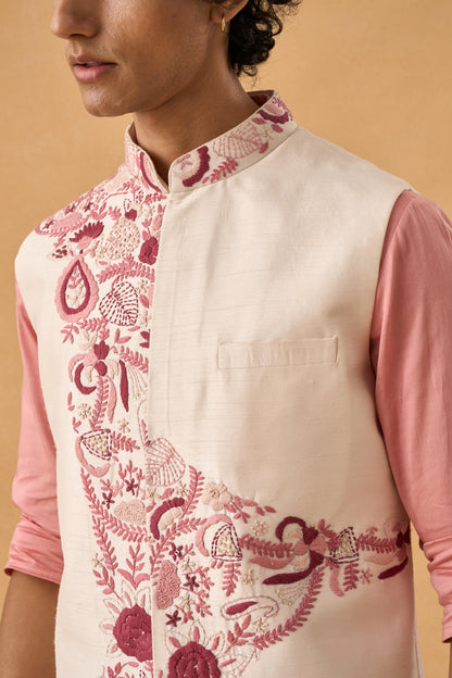 Powder Pink Kurta Bandi Set
