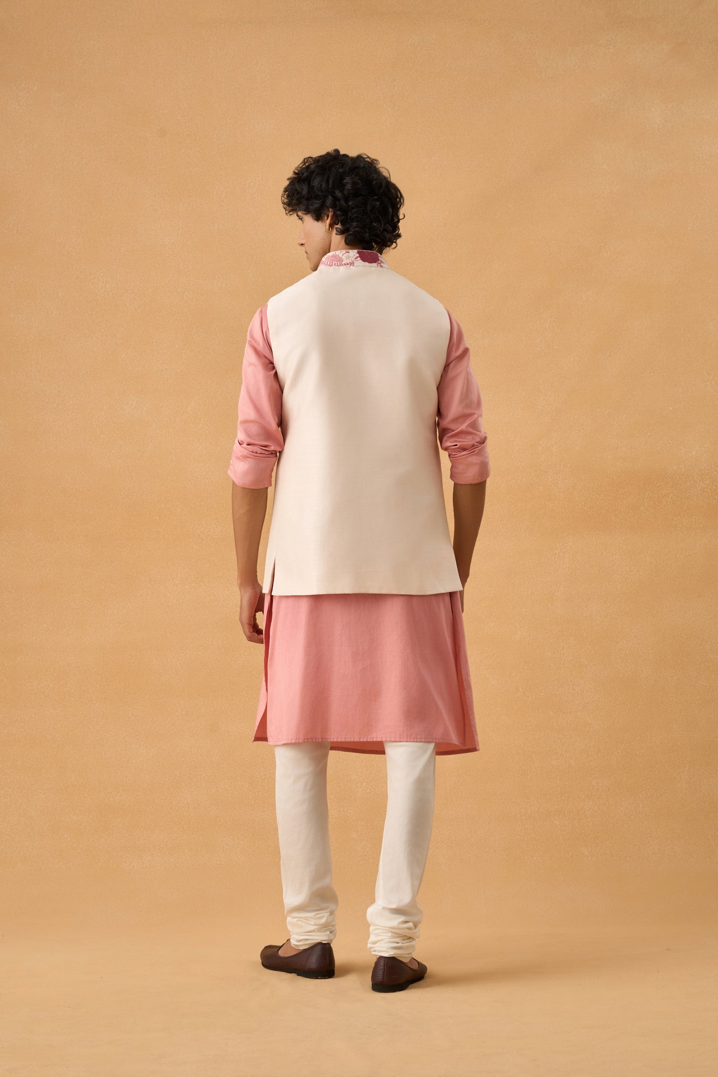Powder Pink Kurta Bandi Set