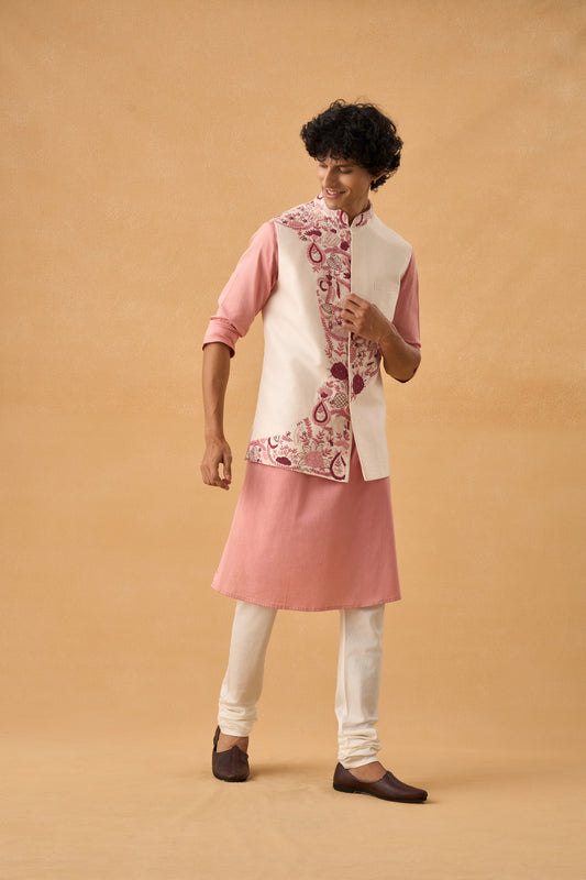 Powder Pink Kurta Bandi Set