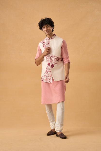 Powder Pink Kurta Bandi Set