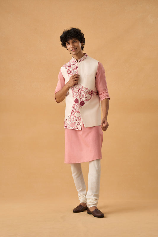 Powder Pink Kurta Bandi Set