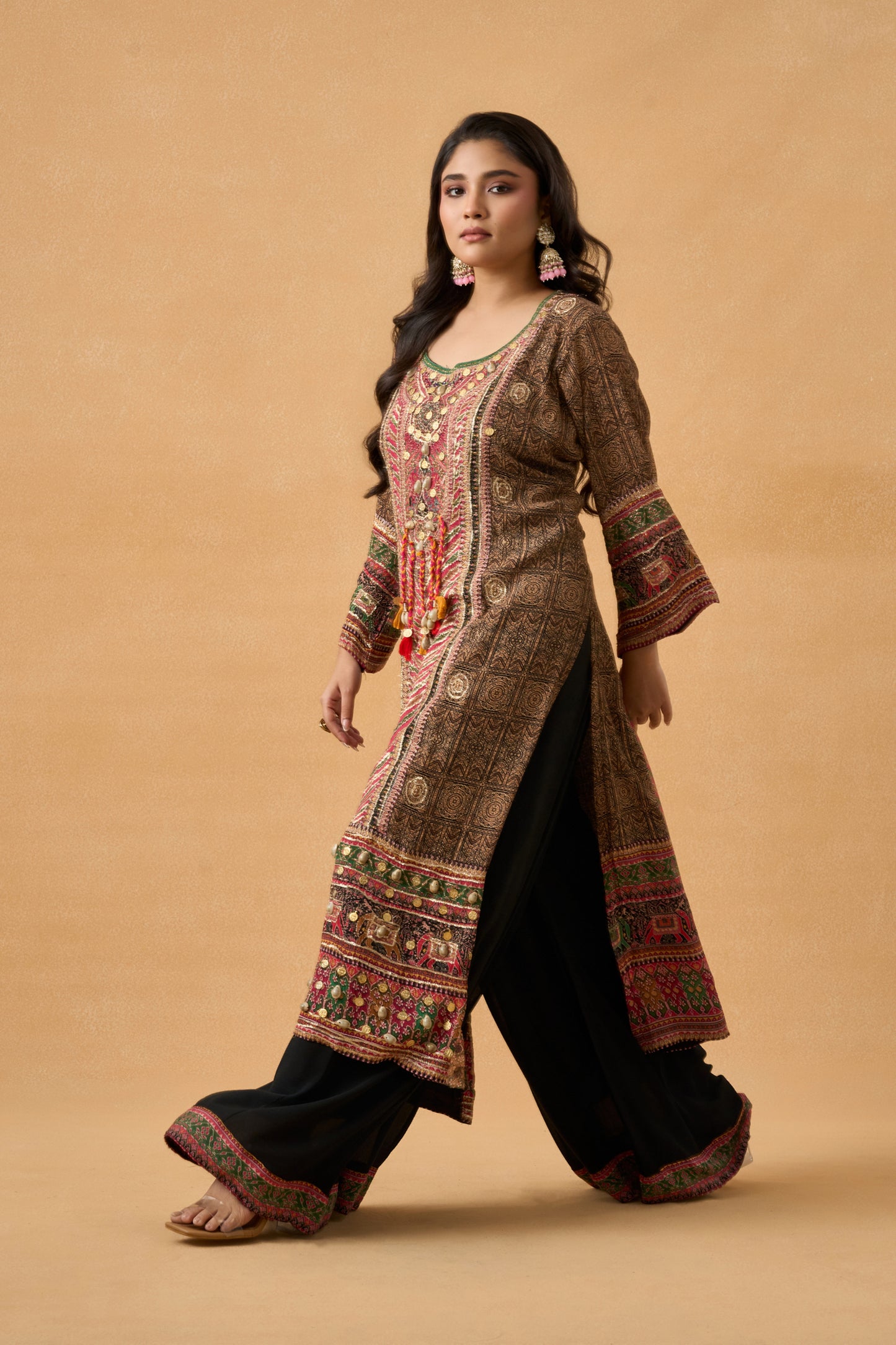 Black Chinon Palazzo Set