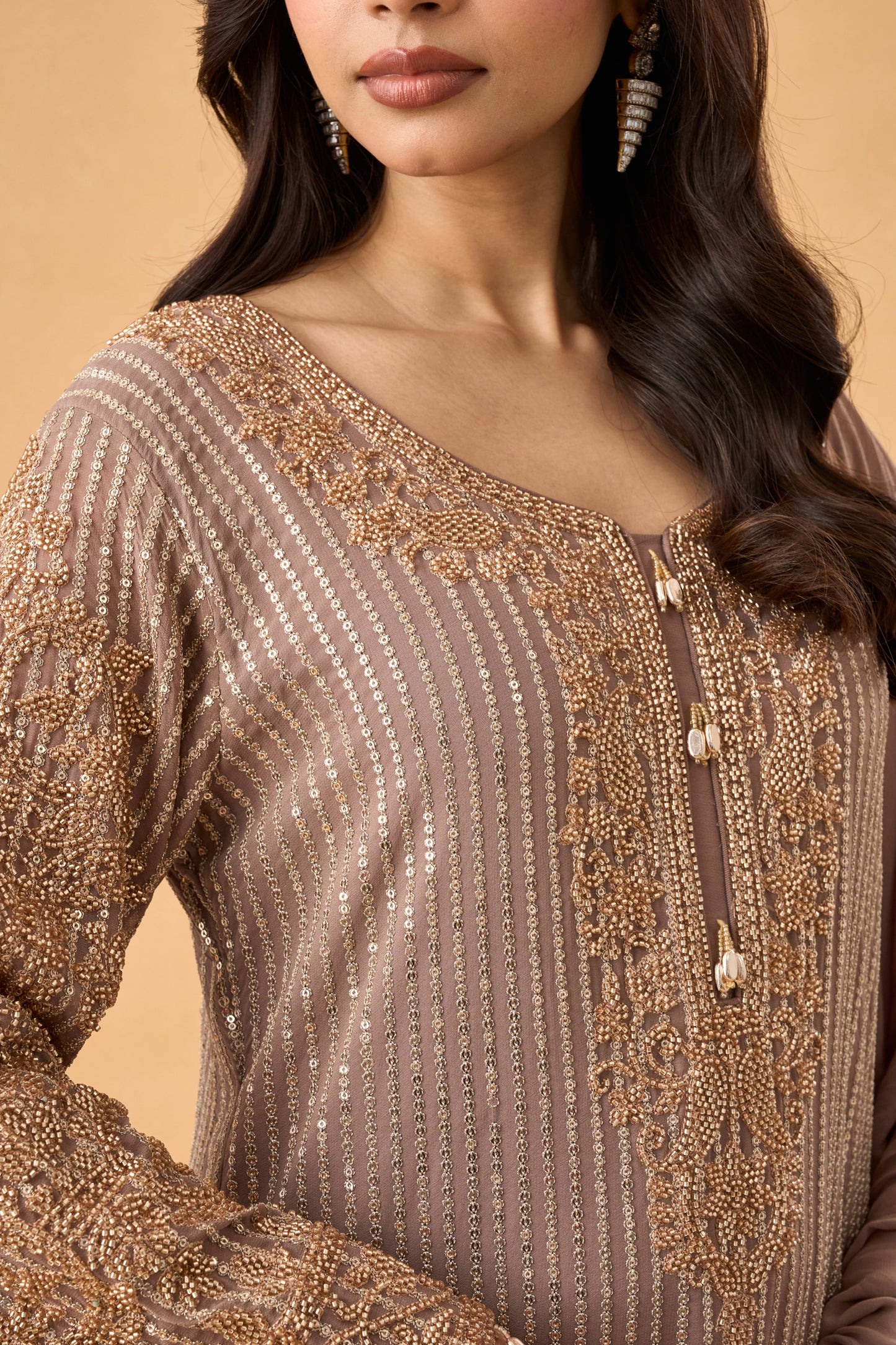 Grey Georgette Pakistani Salwar Kameez Set