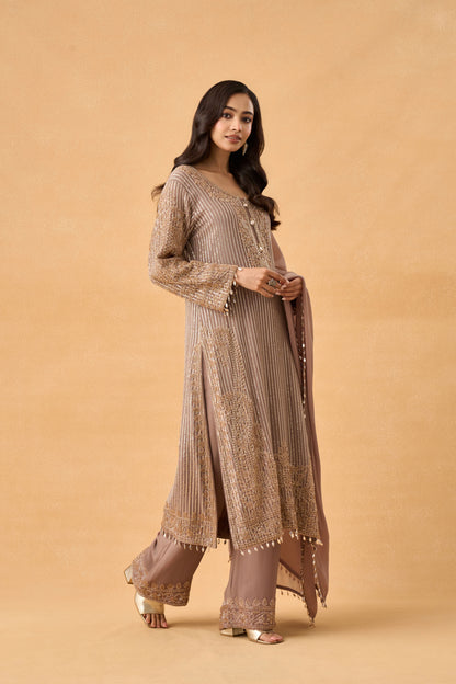 Grey Georgette Pakistani Salwar Kameez Set