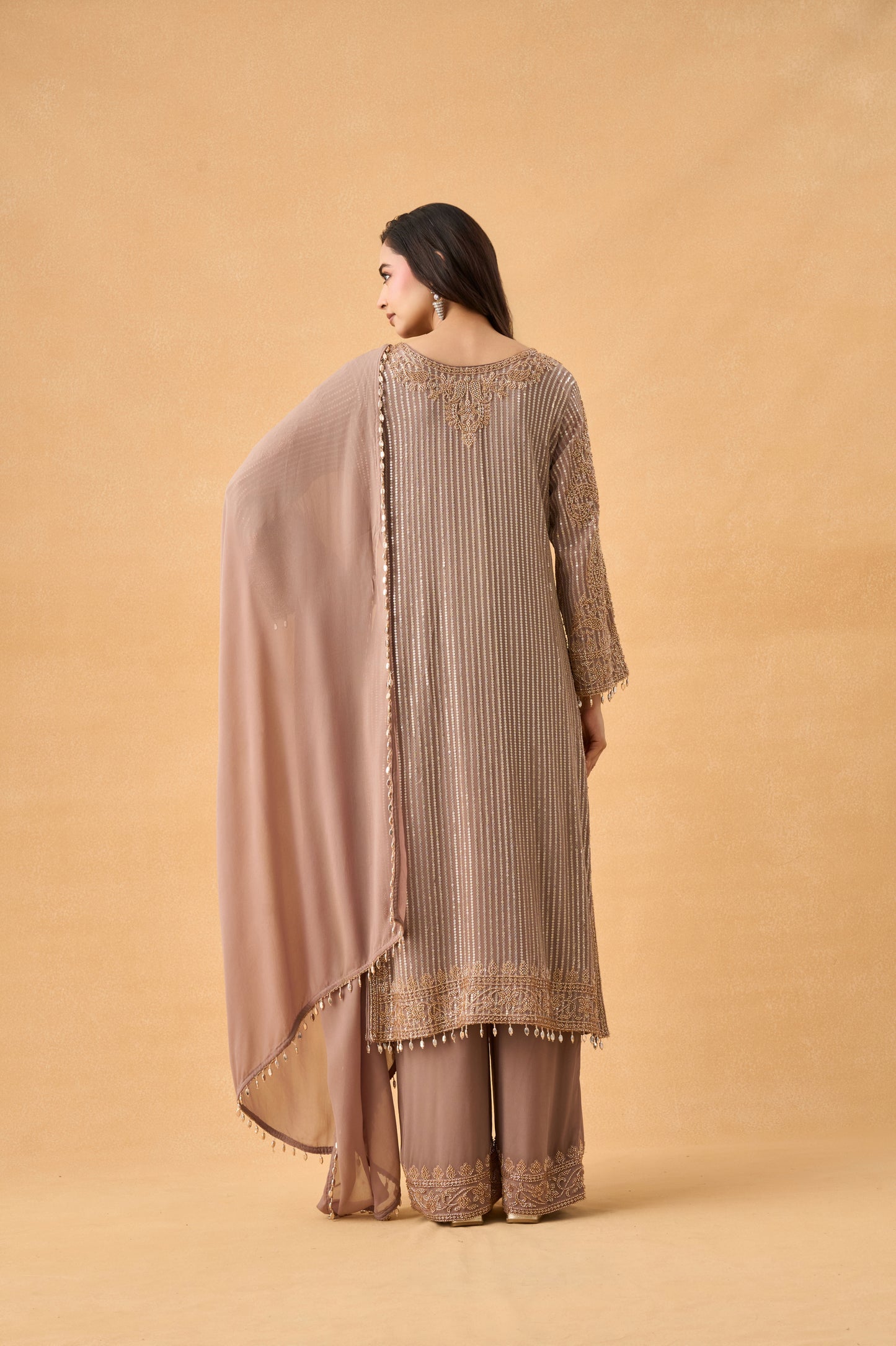 Grey Georgette Pakistani Salwar Kameez Set