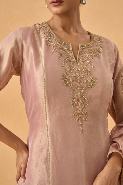 Blush Pink Tissue Palazzo Suit Set