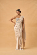 Champagne Shimmer Drape Saree
