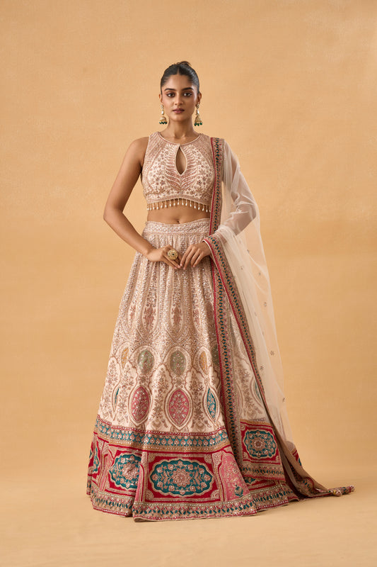 Ivory Heritage Crepe Lehenga Set