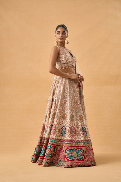 Ivory Heritage Crepe Lehenga Set