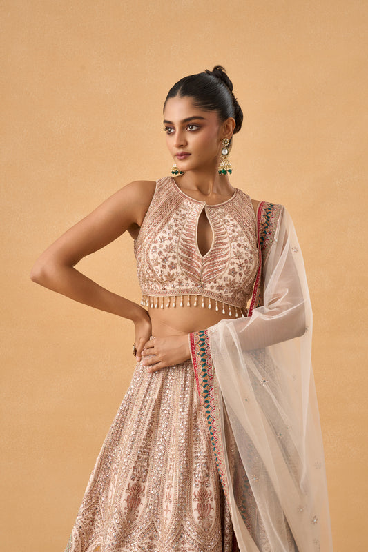Ivory Heritage Crepe Lehenga Set