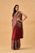 Maroon Kanjeevaram Tissue Drape Saree