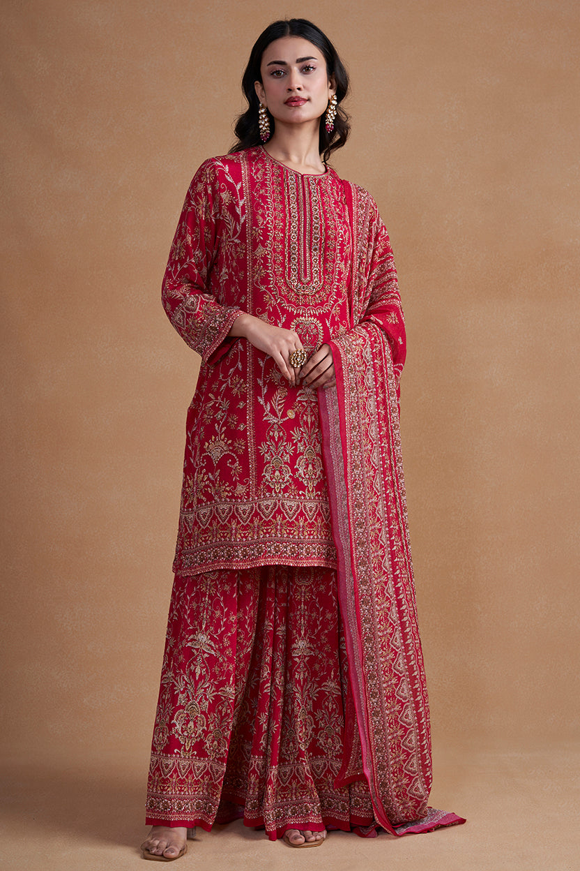 Pink Sharara Set With Dupatta