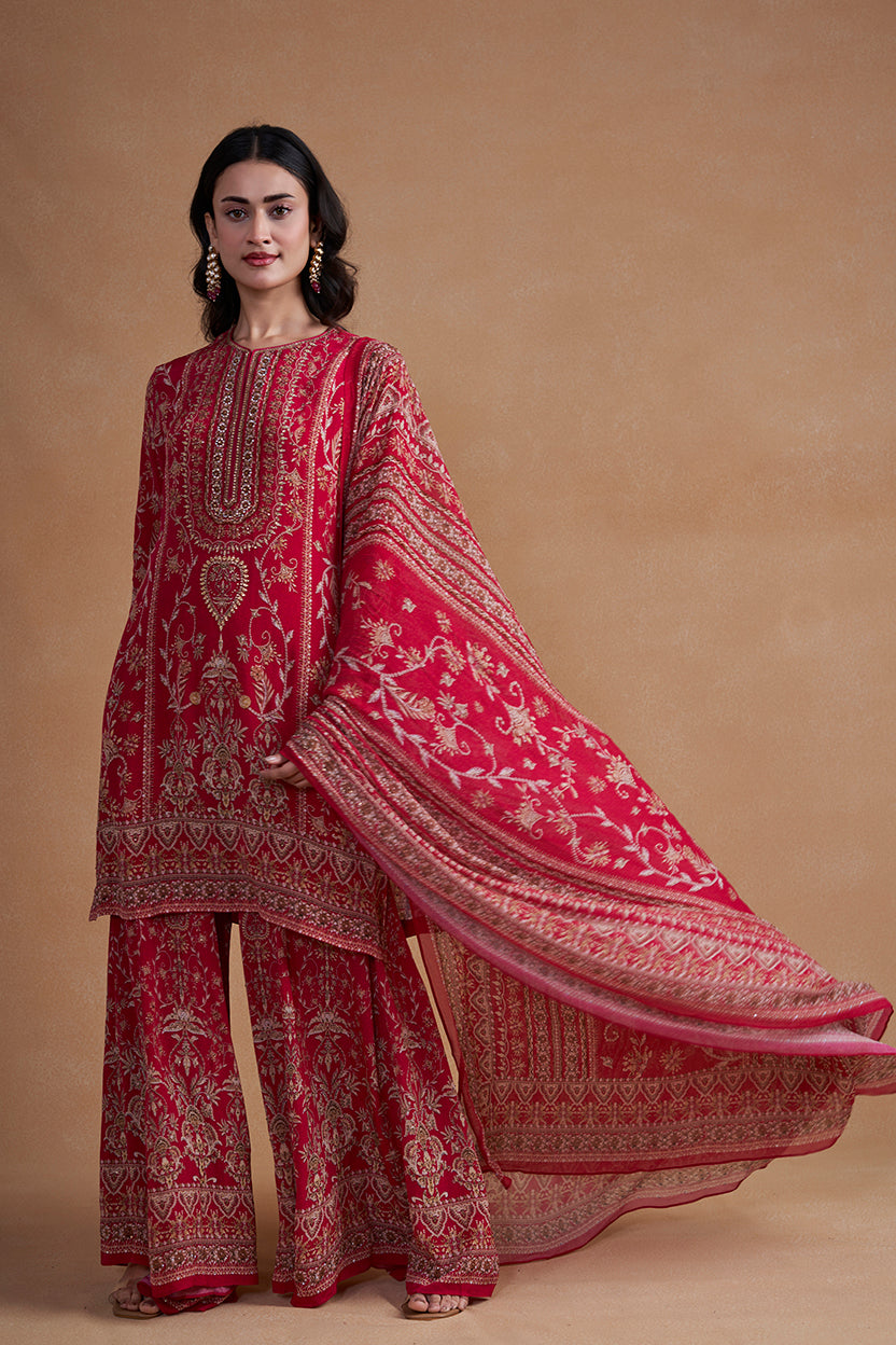 Pink Sharara Set With Dupatta