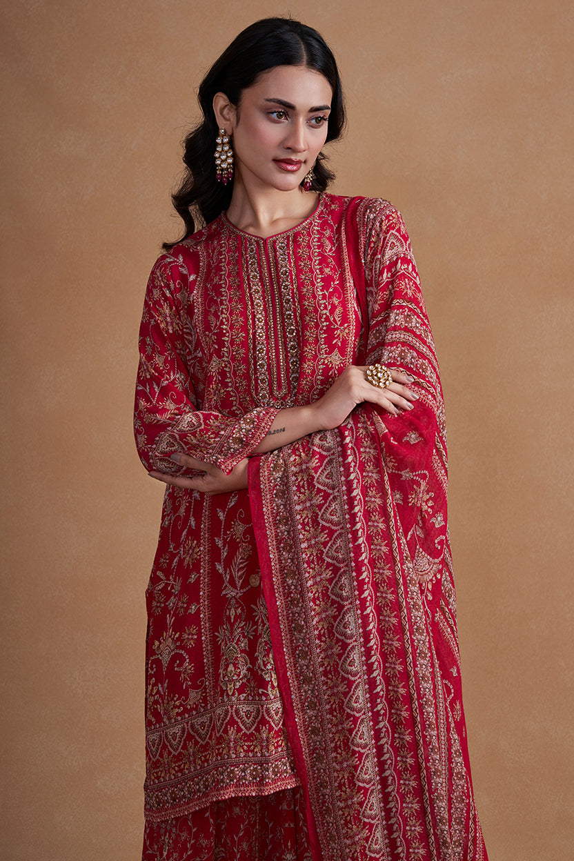 Pink Sharara Set With Dupatta
