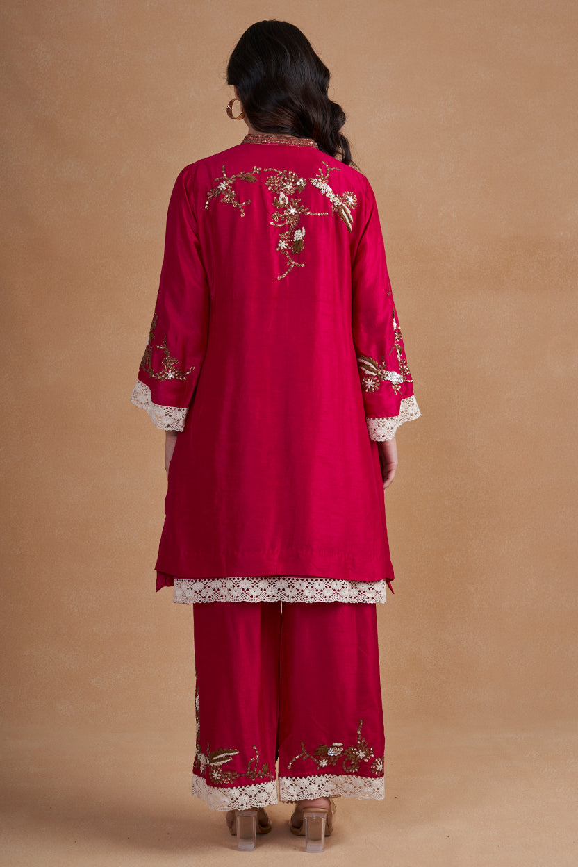 Rani Pink Silk Suit Set