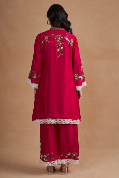 Rani Pink Silk Suit Set