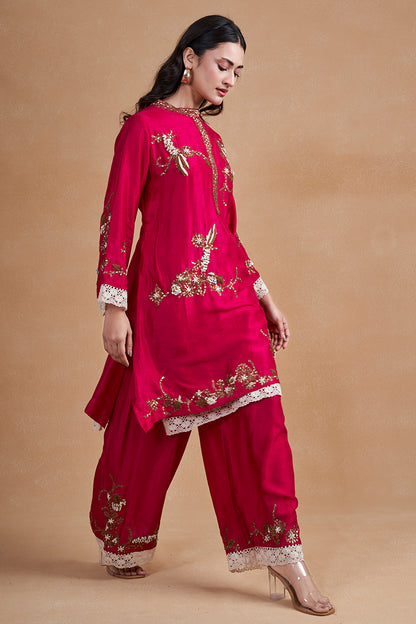 Rani Pink Silk Suit Set
