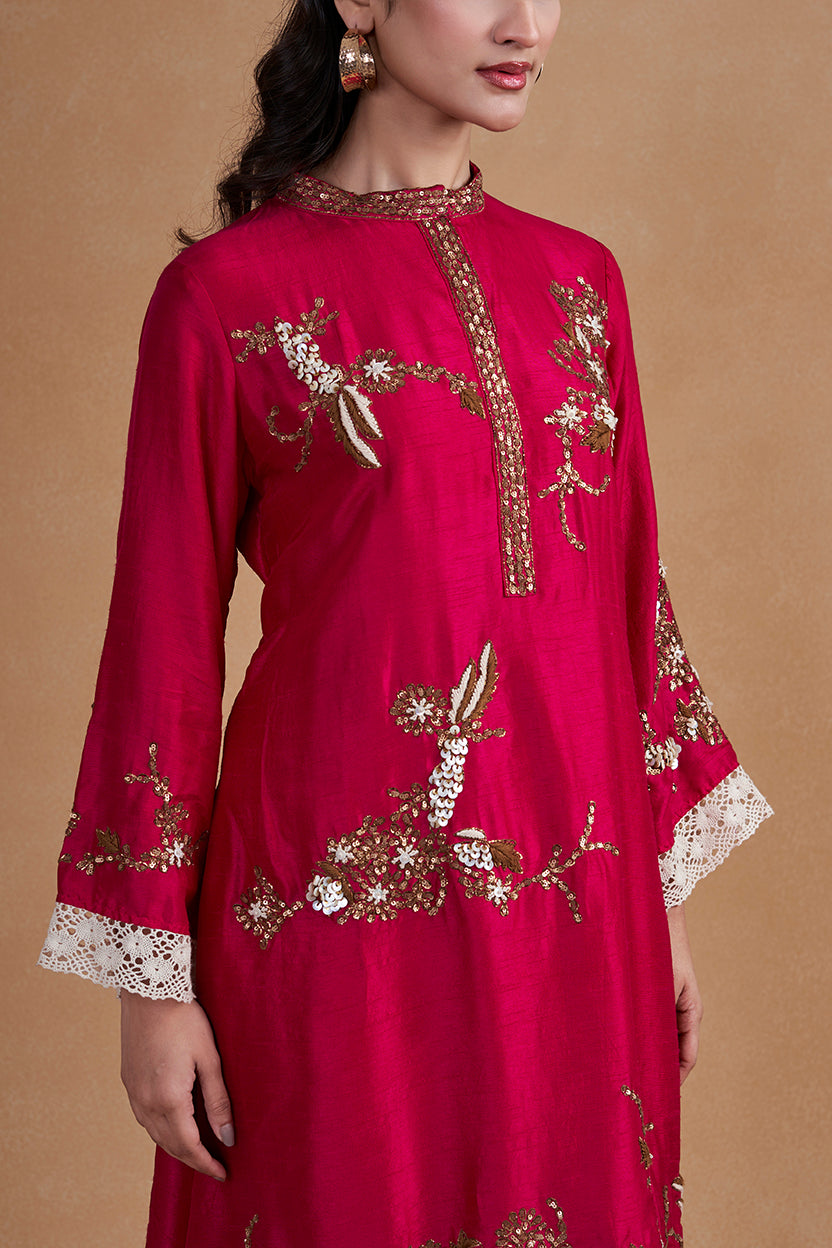 Rani Pink Silk Suit Set