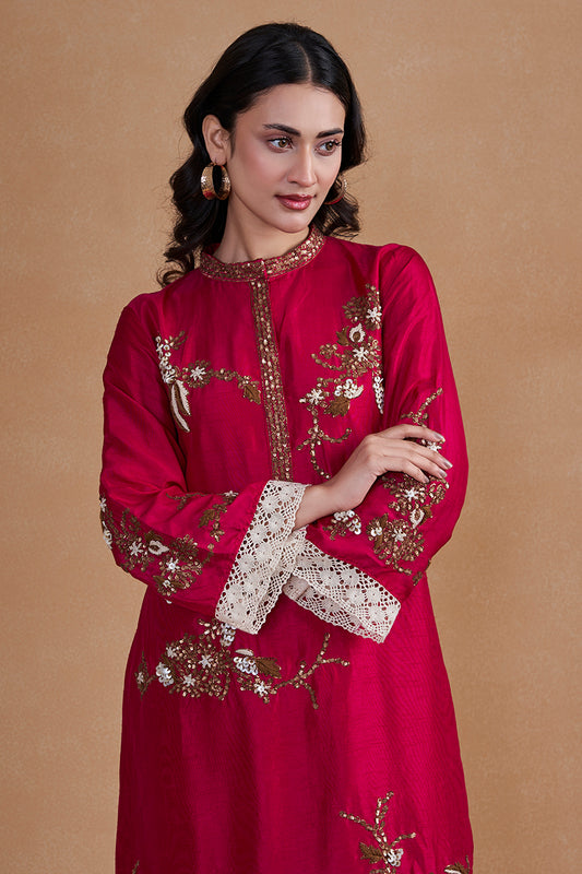 Rani Pink Silk Suit Set