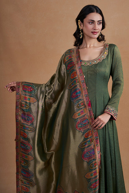 Mehendi Green Anarkali Set