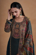 Teal Sharara Set With Dupatta
