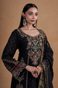 Black Suit Set With Aari Detailing