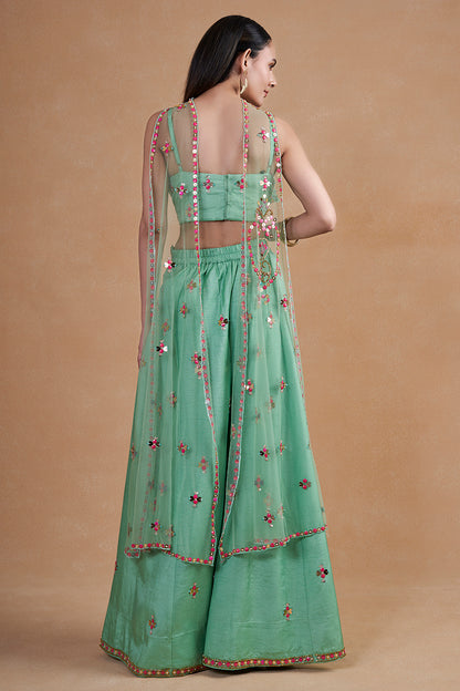 Sea Green Indowestern Set