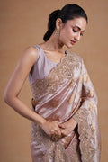 Onion Pink Kanjeevaram Silk Saree With Zardosi Work