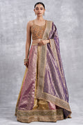Orange Tissue Weaving Multicolour Lehenga Set