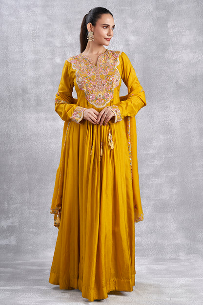 Yellow Anarkali Suit With Dupatta